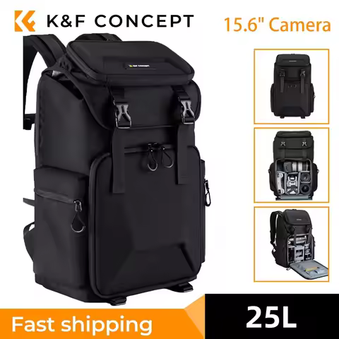 K&F CONCEPT 25L Camera Backpack Bag 15.6" Laptop Compartment DSLR/SLR Mirrorless Camera Case For Son