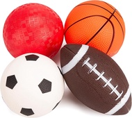 Balls for Toddlers Kids - 7 Pack 5" Small Playground Balls Soft Rubber - Indoor Outdoor Toddler Toys