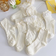 Autumn White lolita Socks Women's Mid-Tube Socks Summer Lace Socks lolita jk Lace Women's Socks Japa