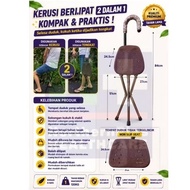 Kerusi Berlipat/Portable Aluminum Folding Tripod Seat Cane Tongkat/Kerusi Tongkat 2 dalam 1