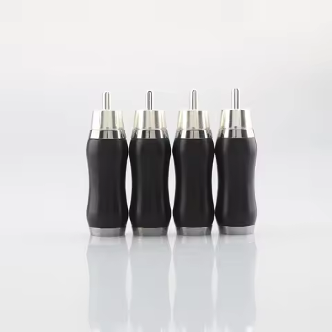New 4pcs Audiocrast WR1102S Silver plated ebony sandalwood RCA Rosewood black sandalwood Audio plug 