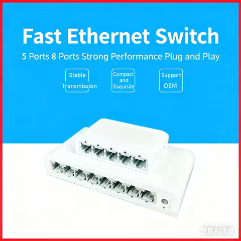 5/8 Ports Ethernet Switch 10/100Mbps Desktop Gigabit Network Switch Adapter RJ45 Ethernet Switch Aut