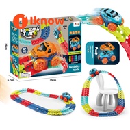 I Know Race Track สำหรับเด็กชายและเด็กรางรถวิเศษที่เปลี่ยนแปลงได้ยืดหยุ่นได้ของเล่นสำหรับ3 4 5 6ปีเด