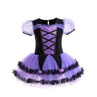 Sanrio ชุดเดรสเจ้าหญิง Kuromi สีม่วงสำหรับเด็กผู้หญิงเด็กน้อยชุดชุดคอสเพลย์งานปาร์ตี้คริสต์มาสฮาโลวี