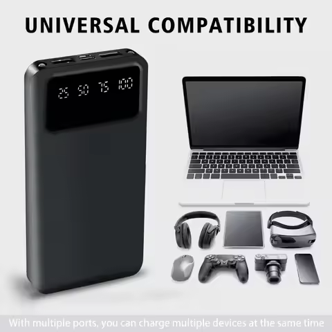 Travel Outdoor Must-have 20000mAh Large Capacity Power Bank, 5V 2.1A Stable Current Portable USB Ext