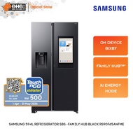 Samsung 594L SBS Family Hub Black Refrigerator RS90F65ANF/ME Auto Open Door On Device Bixby RS90F65A