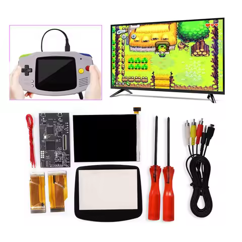 GBA TV Output IPS LCD Screen MOD backlight with Composite Video AV cable for Gameboy ADVANCE console