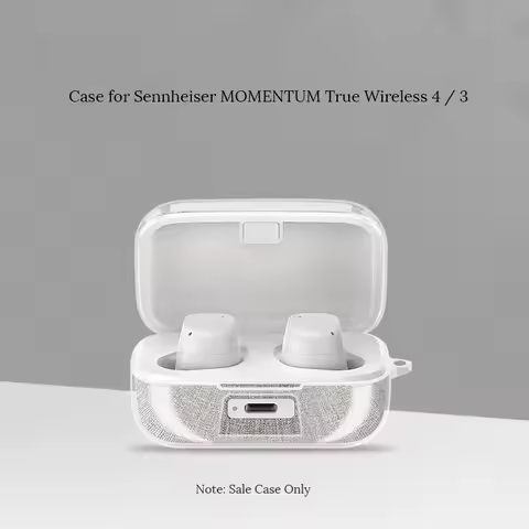Clear TPU Protective Case for Sennheiser MOMENTUM True Wireless 4 / 3 Earbuds Shockproof Transparent
