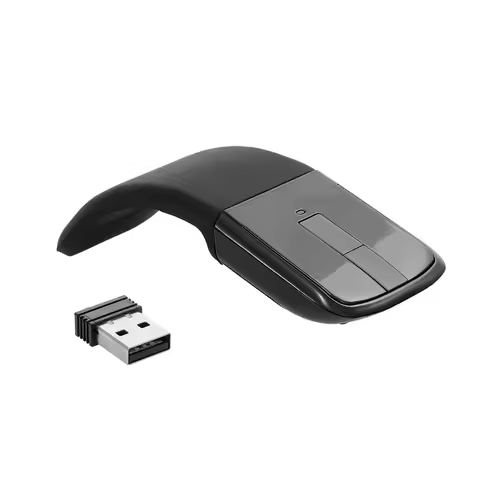 2.4G Wireless Mouse with USB Arc Mouse with Touch Function Folding Optical Mice with USB Receiver Be