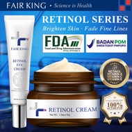 FAIR KING [BPOM] 2PCS Retinol Cream+Eye Cream Anti penuaan Memperbaharui Kulit Mengurangi Garis Halu