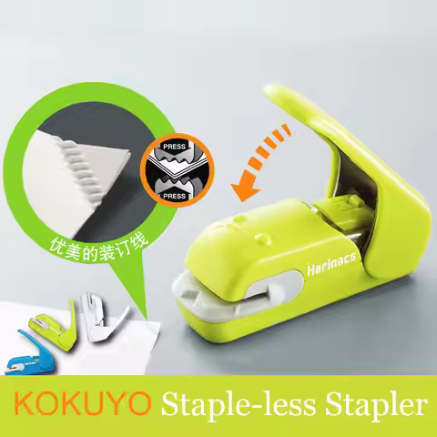 Japan KOKUYO Staple Free Stapler Harinacs Press Creative & Safe Student Stationery For 5 sheets or 1