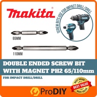 Makita PH2 Double Ended Screw Bit with Magnet 1pcs 65mm / 110mm D-33679 / D-34833 Mata Screw For Impact Drill / Drill