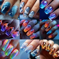 216pcs 9 pack Green Glitter Lightning Press On Nails