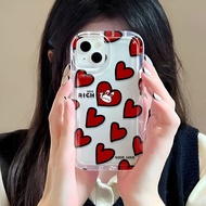 Photo frame airbag case for iphone 14promax 11 13 12 7Plus X XS Max red love heart cover