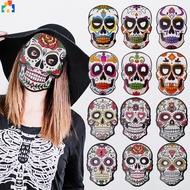 6Pcs Halloween Full Face Paper Masks Kits Costume Masks Scary Day of the Dead Skull Ghostface Cosplays Party Props