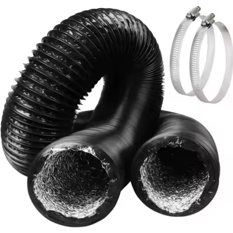 4 Inch 6 Inch Flexible Aluminum Duct Hose Heavy Duty Insulated Dryer Vent Hose Exhaust Pipe HVAC Ven
