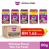 Whiskas Cat Wet Food Value Pack 80g (60 Pouches)