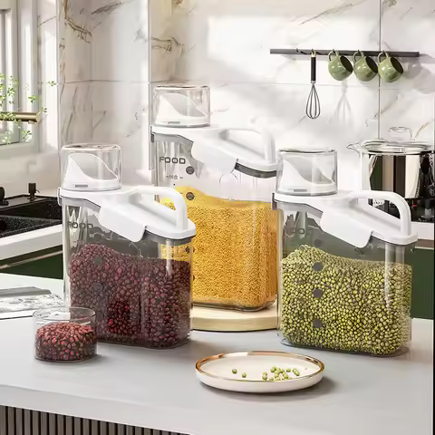 Moisture-proof Sealed Jar for Grains Pet Food Portable Storage with Scale Sealed Food Storage Jar Ki