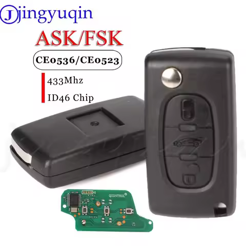 Jingyuqin 3 Buttons Remote Key For Peugeot 207 307 407 308 408 For Citroen Fob 434MHZ ID46 Chip CE05