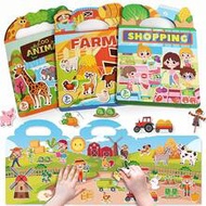 Reusable Sticker Books For Kids, 6 Sets Travel Removable Toddler Sticker Books For 3 4 5 Year Old Gi