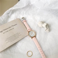 Demannie นาฬิกาผู้หญิงสําหรับการสอบสไตล์ลําลองการเคลื่อนไหวควอตซ์สายหนังแท้หน้าปัดกลม Antimagnetic B