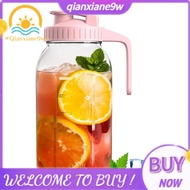 64oz Glass  Jar Pitcher with Lid,2 Quart Airtight Glass Water Jug,Leakproof Wide Mouth  Jar Pitcher