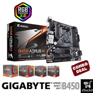 Gigabyte B460 Aorus M AMD B450M Motherboard + Amd Ryzen CPU Combo