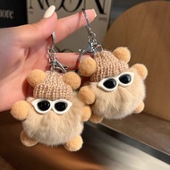ins cute plushy small coal keychain bag decoration bestie keychain 🛍Ready stock