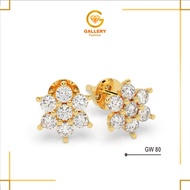 8K Gold Stud Earrings (375) and 6K (300) Blooming Flower Model GW 80 GW 82