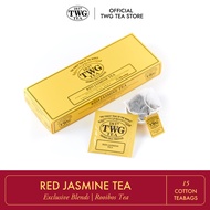 TWG Tea | Red Jasmine Tea, Rooibos Tea Blend in 15 Hand Sewn Cotton Tea Bags | ชา ทีดับเบิ้ลยูจี ชาแดง ดอกมะลิ ชนิดซอง บรรจุ 15 ซอง