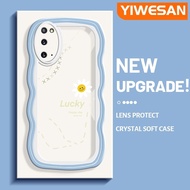 YIWESAN เคสปลอกสำหรับ Samsung Galaxy S20 S20 FE Plus Note 10 Plus Note 20อัลตร้าเคสลายดอกทานตะวันแฟชั่นขอบครีมเนื้อนิ่มเคสซิลิโคนกันกระแทกโทรศัพท์แบบใสป้องกันเลนส์กล้องเคสใส