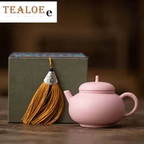 Handmade 120ml Purple Clay Xishi Moon Teapot Raw Ore Pink Mud Filter Kettle Chinese Zisha Tea Access