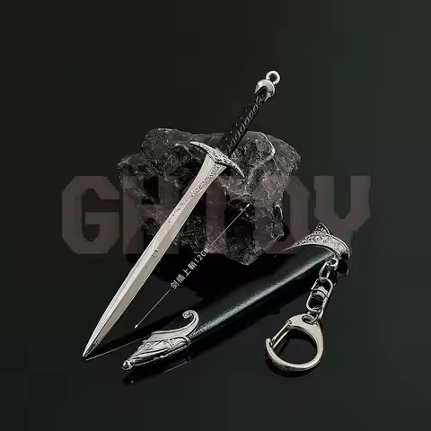 12cm/4.72in Ring Kind Game Peripheral Weapon Models Stinging Swords Metal Crafts Toys Pendants Ornam