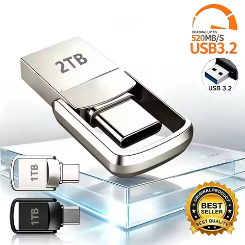 Flash Drive Accessories 2TB High-Speed USB 3.2 Type-C OTG Metal Pen Drive 1TB 512GB Portable Memory 