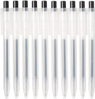 Muji Smooth Gel Ink Ballpoint Pen Knock Type 10-Pieces Set, 0.5 mm Nib Siz, Blue/Black