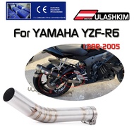 EXHAUST For YAMAHA YZF-R6 R6 1998-2005 Motorcycle 51mm Link Middle Pipe Full SystemMuffler Front Hea