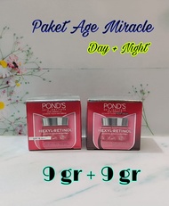 Ponds Age Miracle Day 9gr + Night Cream 9gr -- Ponds Age Miracle Youthful Retinol Paket Hemat Glowin