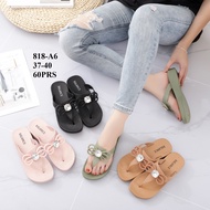 Sandal Cewek Import Jelly Wedges Jepit Pita Permata BALANCE 818 | Sendal Karet Wanita Korea Terbaru 