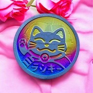 God of Wealth Cat Titanium Stamp, diameter 4cm