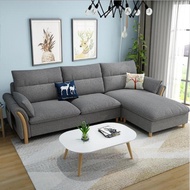 3 Seater L Shape Sofa with Fabric Cover Sofa 005-grey