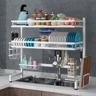 READY STOCK Cantik Stainless Steel Sink Dish Rack Kitchen Dish Drainer Rak Pinggan Mangkuk Ikea