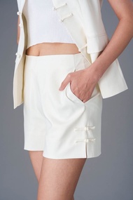 中式亞麻短褲 (香草白色) |香港設計|休閑|上班穿着