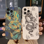 for iPhone 14 Plus 13 Pro Max 12 iPhone 11 XR 8 7 SE 2022 Chinese Dragon Square Edge Cover Full Len 