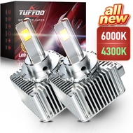 TUFFOO 1 Pair D1S D3S D8S LED Headlight Bulb Canbus 6000K White 4300K Yellow Wram White