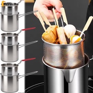 Portable Detachable Oil Drain Basket French Fries Cooker Pan- Food Grade 304 Stainless Steel Skewer 
