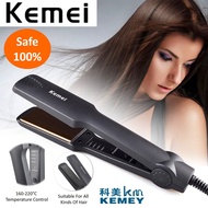 Original KEMEI Hair Flat Iron Ceramic Professional Salon Hair Straightener  Mesin Pelurus Rambut Sal