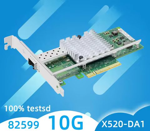 Intel X520-DA1 10Gb SFP+ PCI-E Network Card NIC, with Intel 82599ES Chip, Dual SFP+ Port, PCI Expres