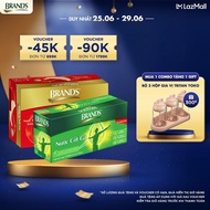 Combo 1 hộp nước cốt gà BRANDS Vị Truyền Thống 70 ml ((3 hũ x 70 ml) và 1 hộp nước yến thật BRANDS Đ