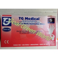 Disposable Nitrile Examination Gloves Powder Free (Powderless) TG Medical (Made in Malaysia) Expiry 