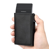 Carbon Fiber RFID Wallet for Men, Aluminum Alloy Magnetic Card Holder with Money Clip, Slim Anti-The